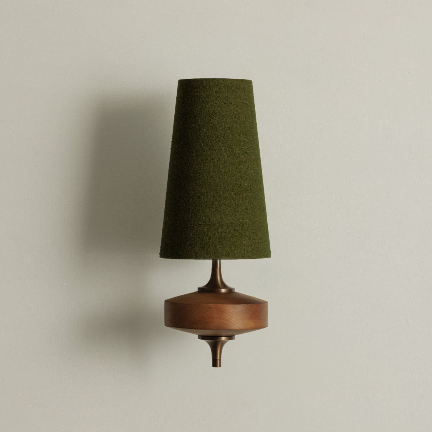 Sylvenis - Applique Murale Double Noyer Et Vert 1 tête L 15cm x L 22cm x H 39cm L 15cm x L 21.1cm x H 39.1cm
