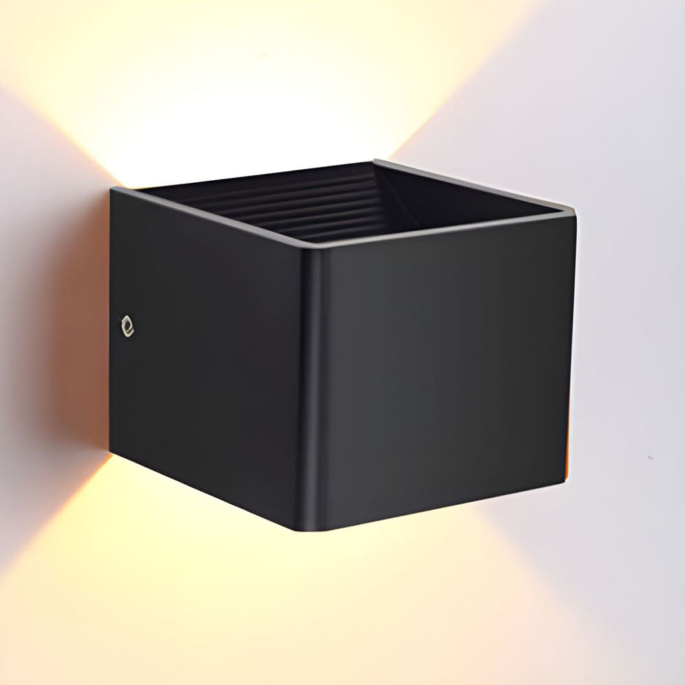 Walluxe - Applique Murale LED Compacte À Double Faisceau Noir Lumière Chaude L10 X H8CM (5W)