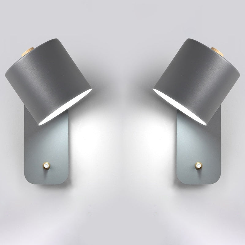 Waluxe - Applique Murale LED Avec Interrupteur Intégré 2 Gris