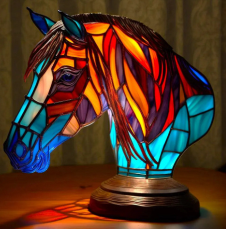 Amarélis | Lampe Artistique LED – Élégance Intemporelle & Ambiance Moderne Tête de cheval