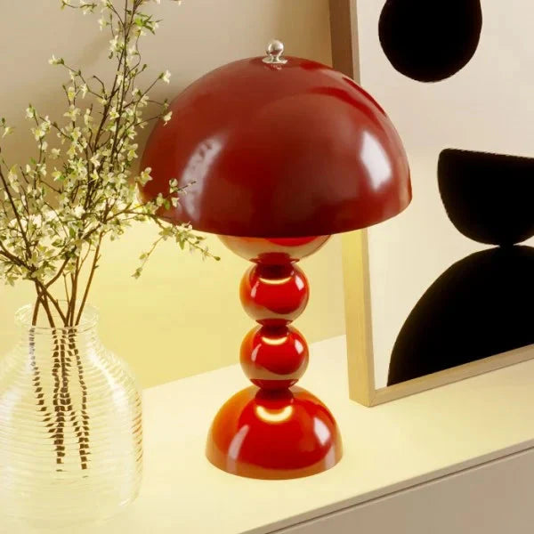 AuréaBloom | Lampe Macaron – Design Élégant et Ambiance Moderne Rouge