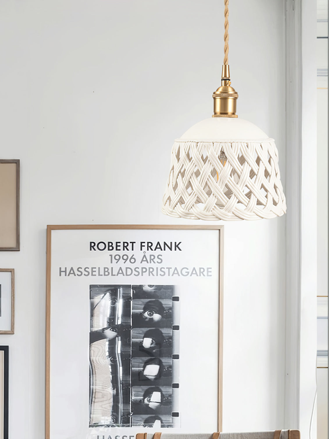 Céravelle | Lampe Suspendue – Céramique artisanale émail blanc mat