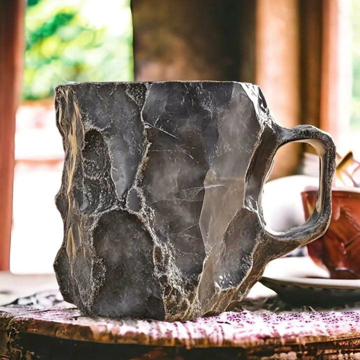 Cristava | Mug en Cristal Minéral – Élégance Artisanale & Design Unique Obsidienne