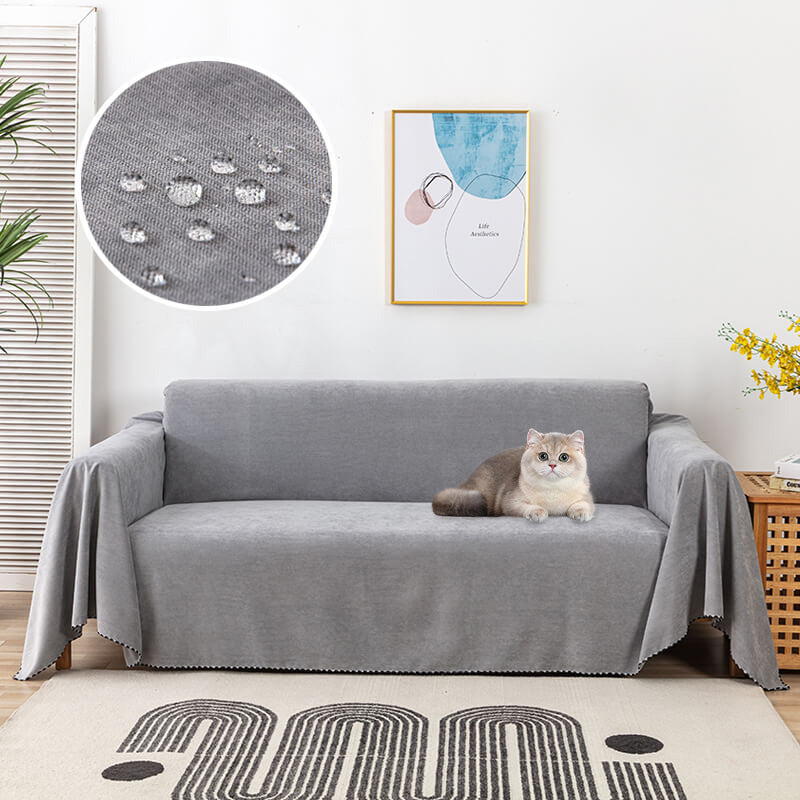 Domélis | Jeté de Canapé Lavable – Style Raffiné et Anti-Taches Gris