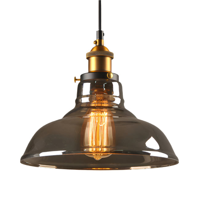 Écloria | Suspension Art Déco – Design rétro, E27 universel C-Gris fumé