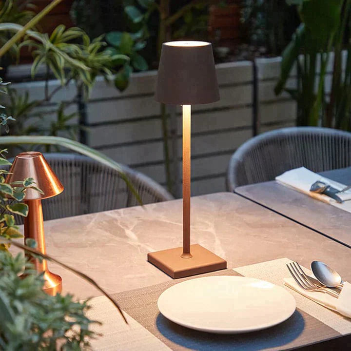 Élyntar | Lampe Sans Fil Rechargeable – Design Moderne et Éclairage Tactile Marron