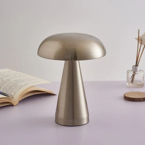 Lumivora | Lampe de Table LED – Rechargeable, Tactile & Design Élégant Argent Simple