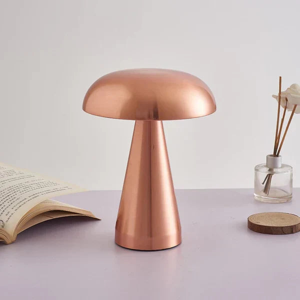 Lumivora | Lampe de Table LED – Rechargeable, Tactile & Design Élégant Rose doré Simple