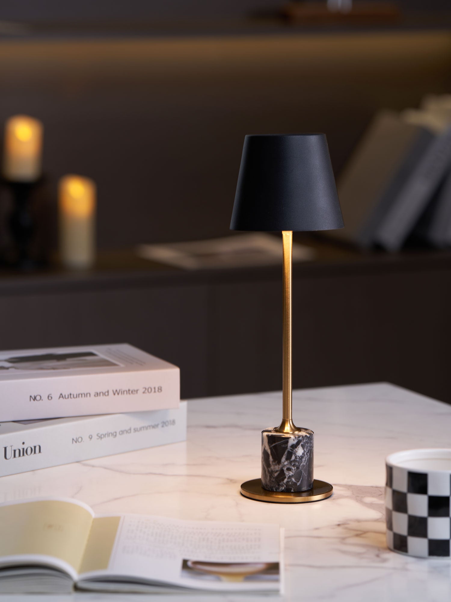 Mabréa | Lampe de Table Rechargeable – Base noire sans fil