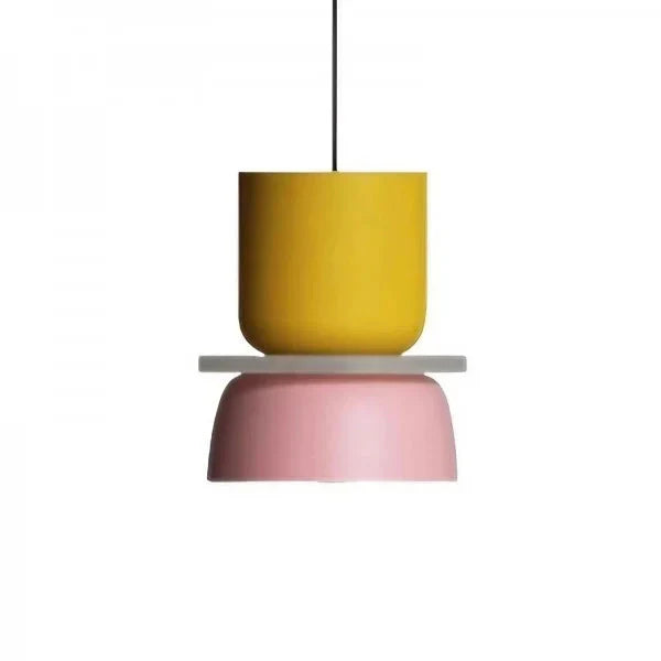 Marenza | Suspension Scandinave – Design Macaron et Élégance Moderne Jaune + Rose clair