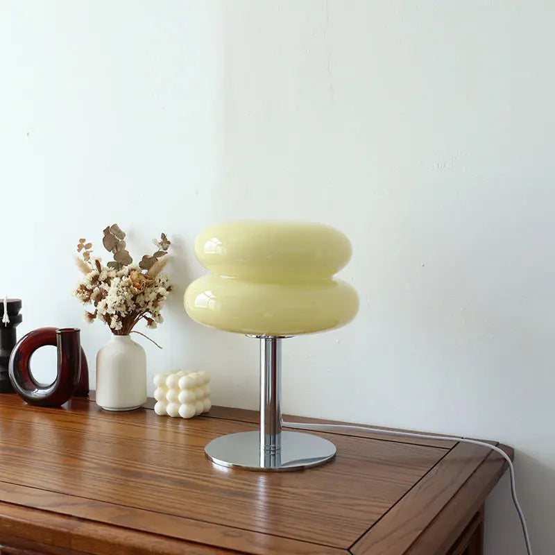Orélia | Lampe de Table – Design Bauhaus, LED dimmable Jaune