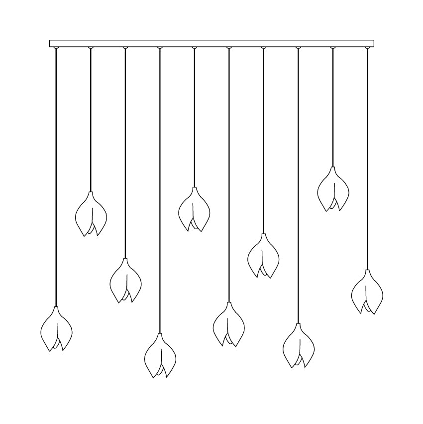 Orévia | Suspension Florale – Lumière Douce et Charme Naturel 10 heads Long Canopy ∅ 48″