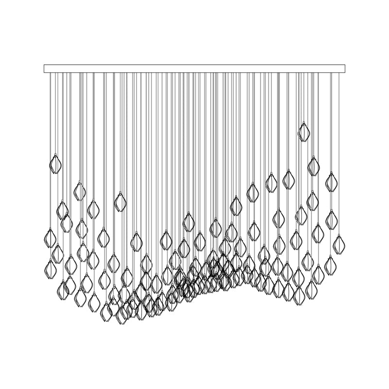 Orévia | Suspension Florale – Lumière Douce et Charme Naturel 98 heads Square Canopy L 118.1″ x W 35.4″