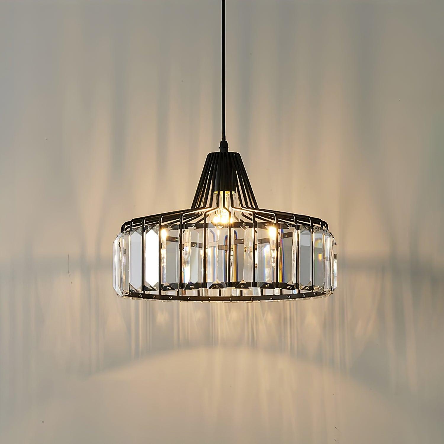 Orfina | Lampe Suspendue – Diffusion brillante abat jour cristal