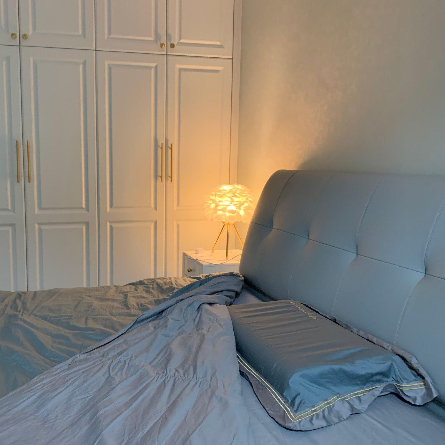 Plumélia | Lampe de Table – Abat-jour plume halo chaleureux