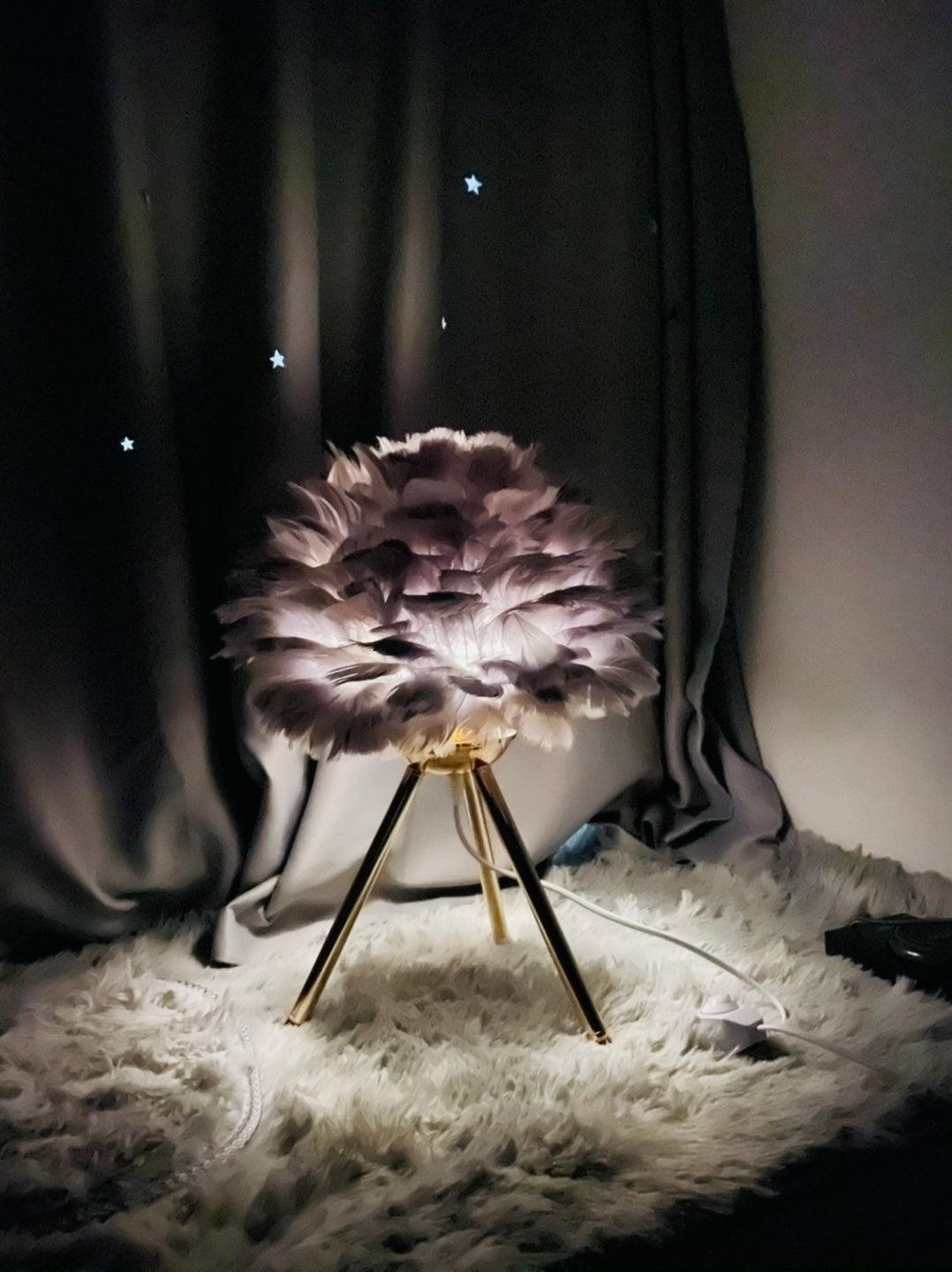 Plumélia | Lampe de Table – Abat-jour plume halo chaleureux