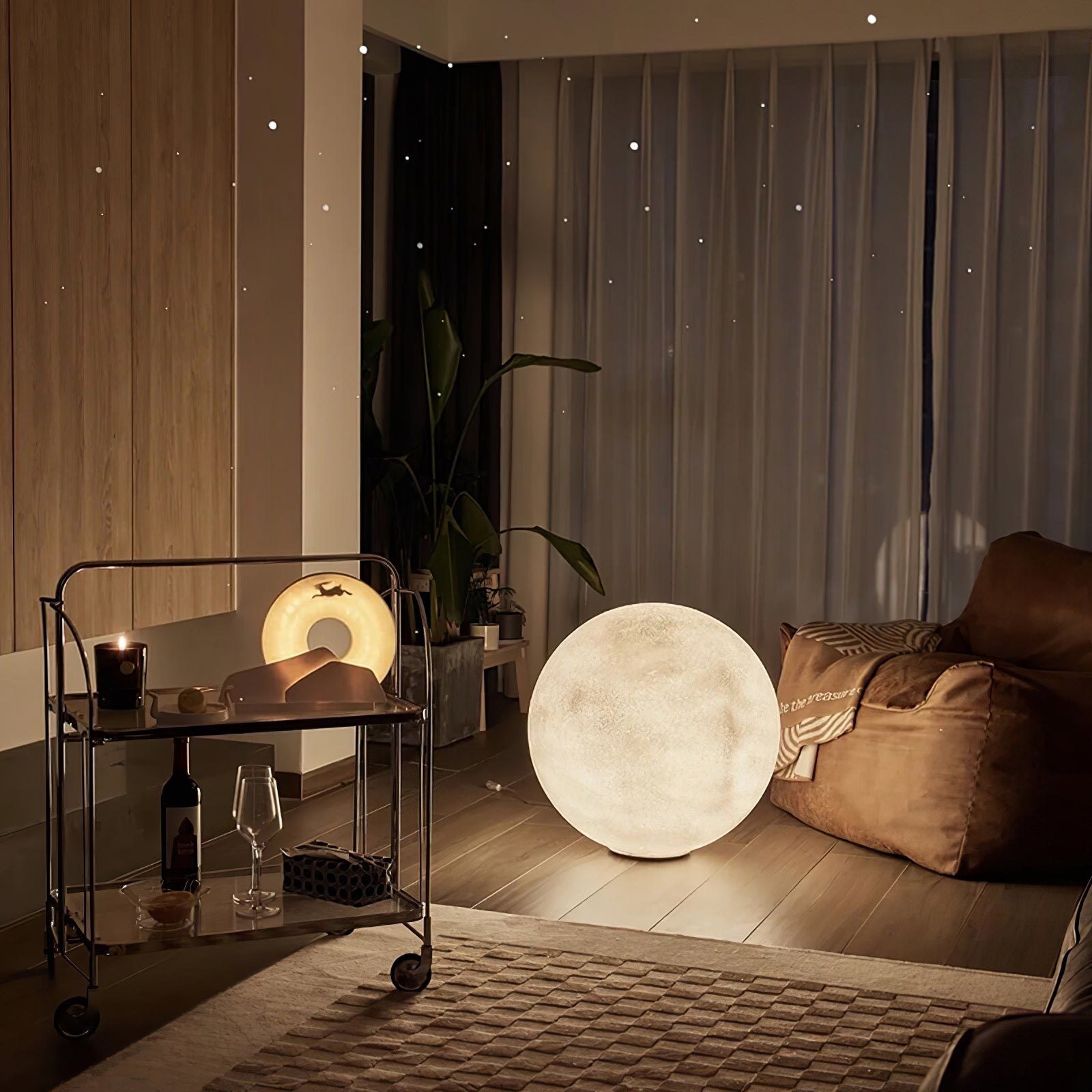 Séléné | Lampe de Table – Surface lunaire lumière douce