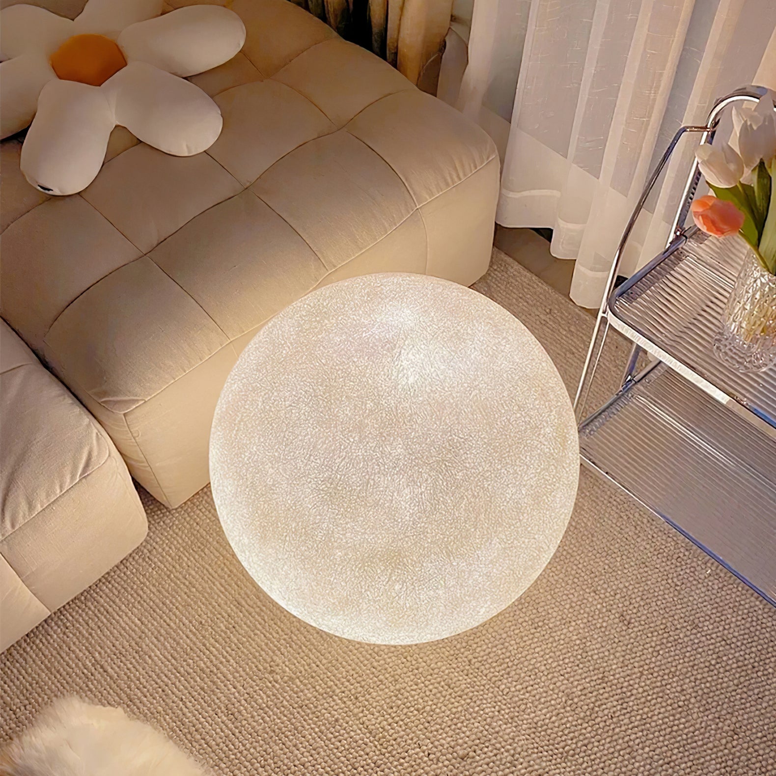 Séléné | Lampe de Table – Surface lunaire lumière douce