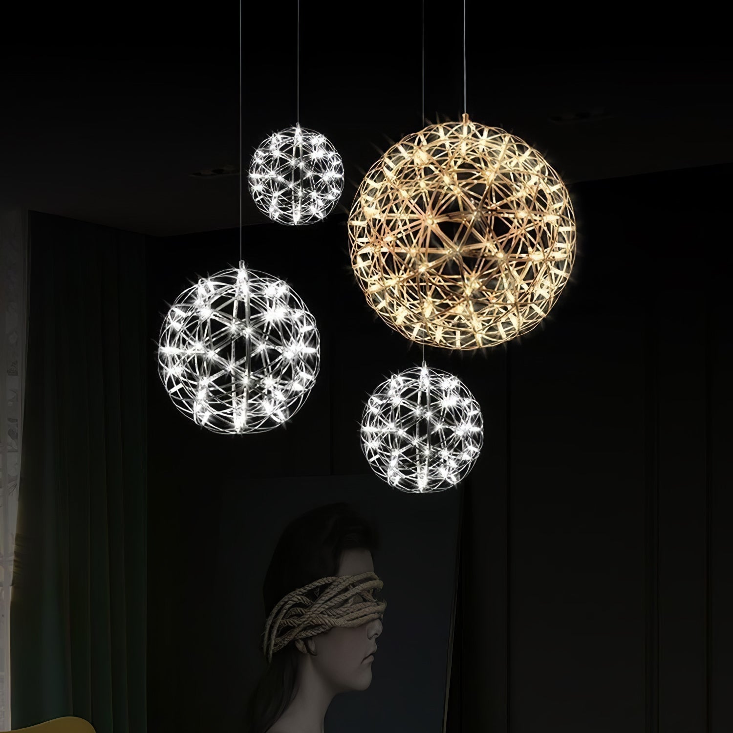 Stelliora | Lustre Boule LED – Éclat étoilé design contemporain