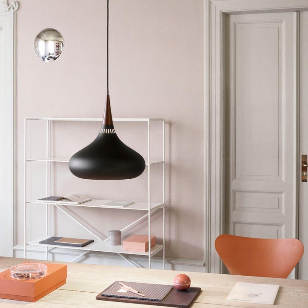 Veléandre | Lampe Suspendue – Verre blanc finitions or et noir