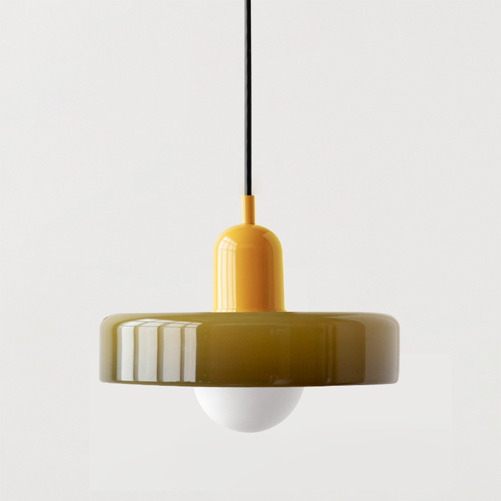 Vitréna | Suspension Bauhaus – Élégance Artistique et Design Moderne Vert armée Jaune