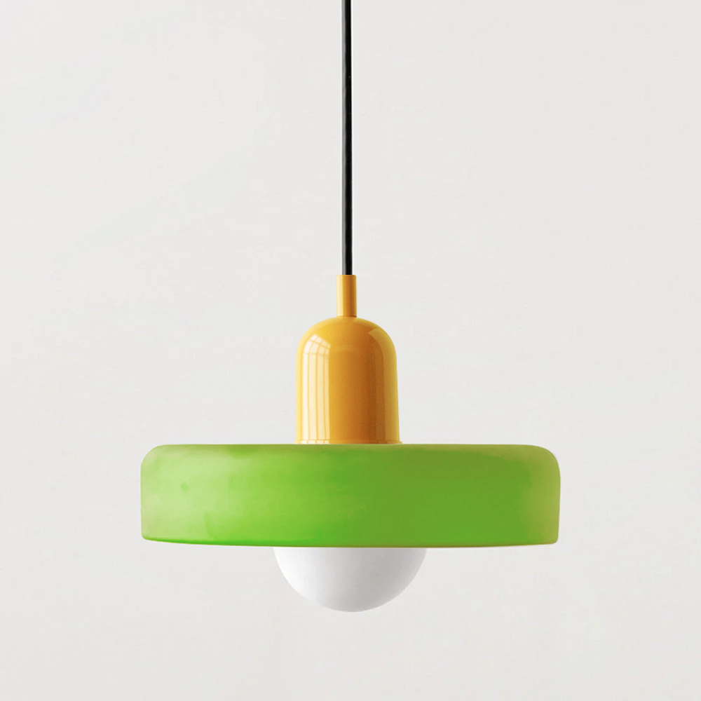 Vitréna | Suspension Bauhaus – Élégance Artistique et Design Moderne Vert (mat) Jaune