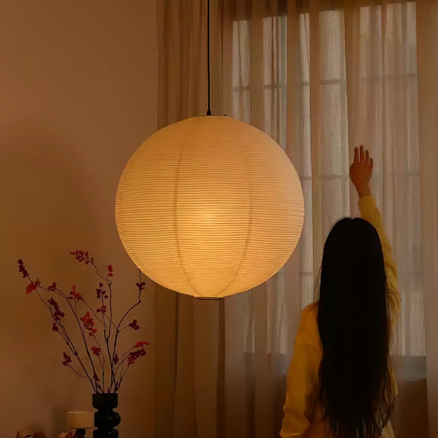 Akiréa | Suspension Ronde – Inspiration Japonaise et Lumière Apaisante