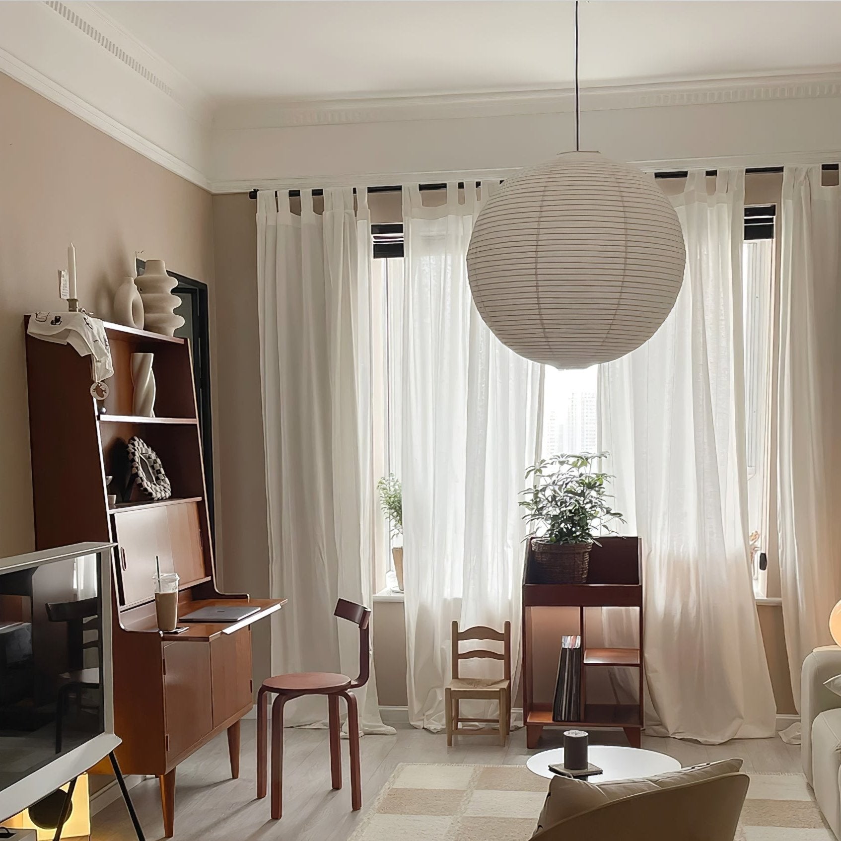 Akiréa | Suspension Ronde – Inspiration Japonaise et Lumière Apaisante