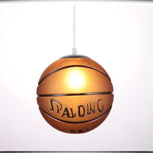 Zéphora | Lampe de Plafond LED – Design Football en Verre Incassable pour Chambre d’Enfant Basketball Filaires