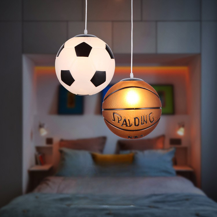 Zéphora | Lampe de Plafond LED – Design Football en Verre Incassable pour Chambre d’Enfant