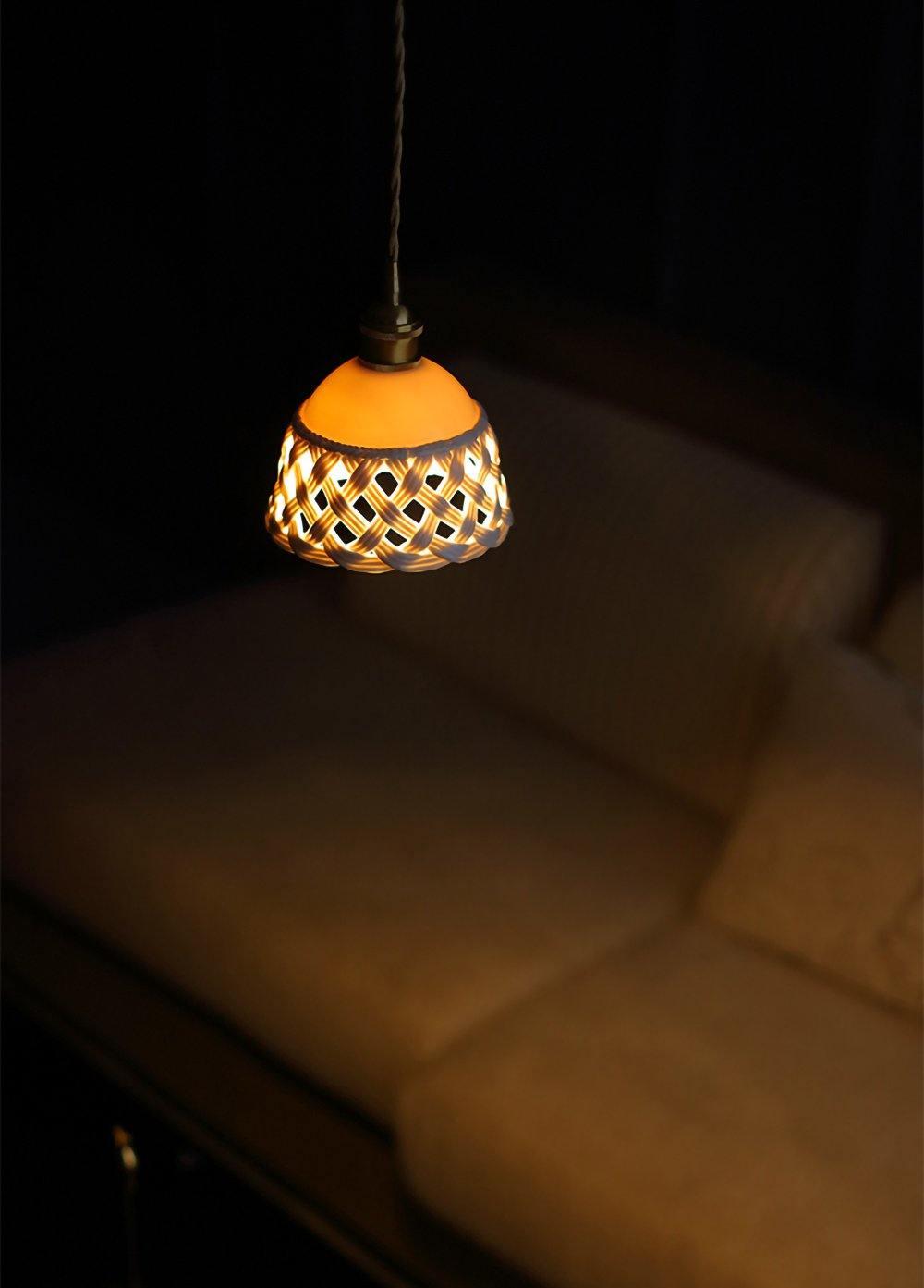 Céravelle | Lampe Suspendue – Céramique artisanale émail blanc mat