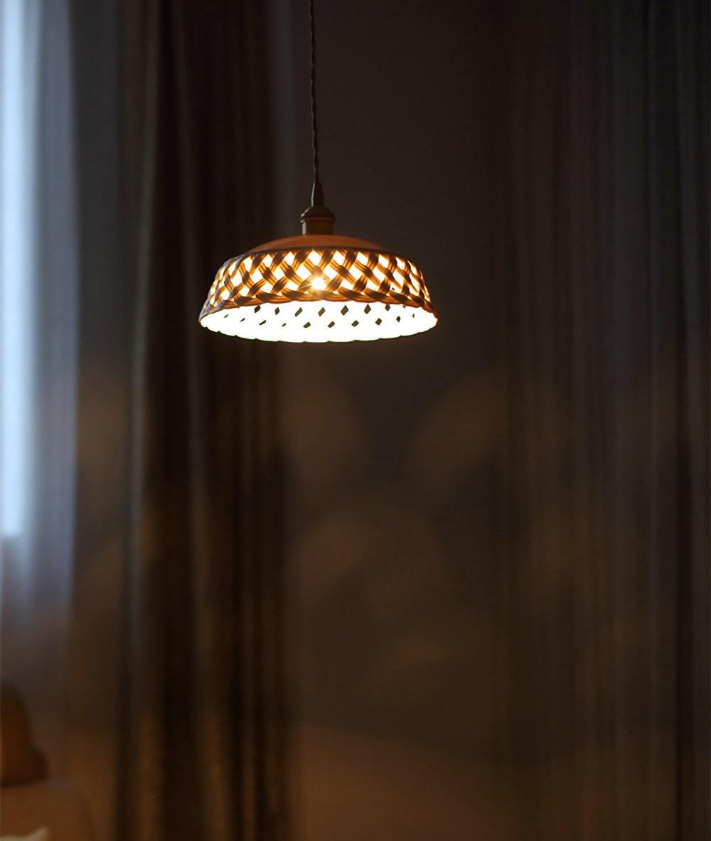Céravelle | Lampe Suspendue – Céramique artisanale émail blanc mat