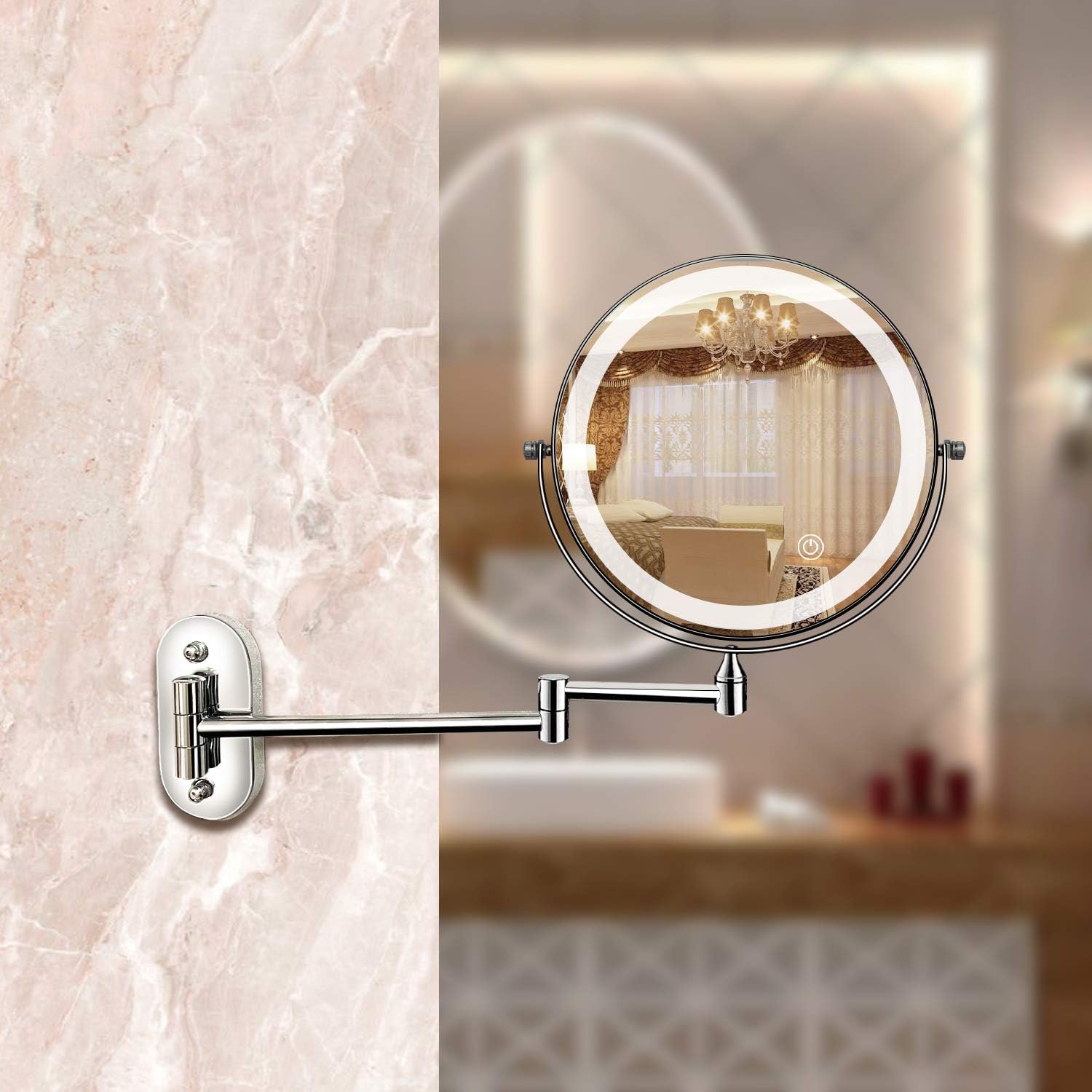 Clarior | Miroir de Maquillage – Éclairage Tactile et Chromé