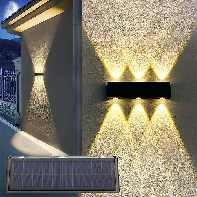 SolarRise | Applique Murale Solaire – Éclairage Double Faisceau Extérieur