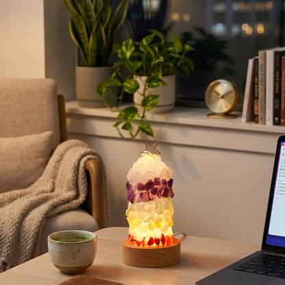 Améthira | Lampe Cristal – Ambiance Apaisante et Énergie Naturelle