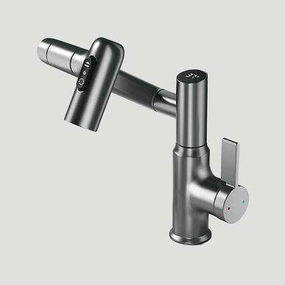Aquilux - Robinet Orientable Avec Affichage LED Noir Suie