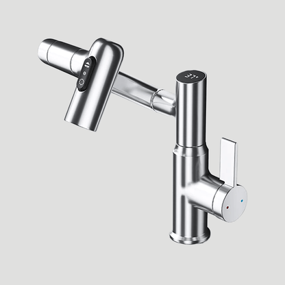 Aquilux - Robinet Orientable Avec Affichage LED Argent Glacé