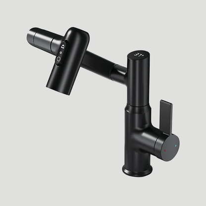 Aquilux - Robinet Orientable Avec Affichage LED Noir Velours