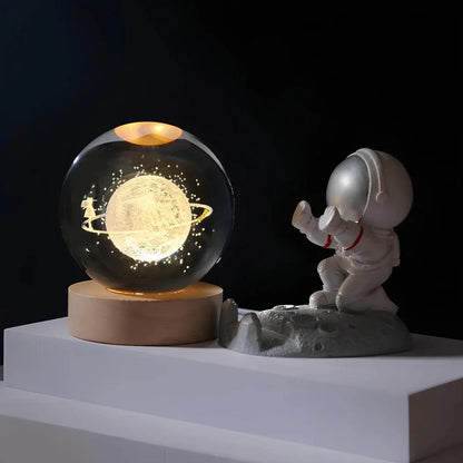 Astrophere - Lampe Décorative Sphérique Avec Socle Voyageur De L'espace