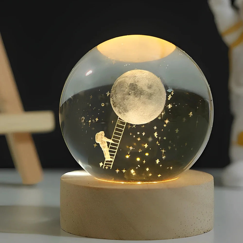 Astrophere - Lampe Décorative Sphérique Avec Socle Échelle Vers Le Ciel