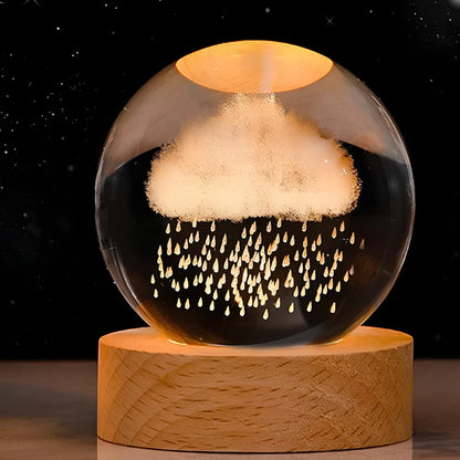 Astrophere - Lampe Décorative Sphérique Avec Socle Nuage De Pluie