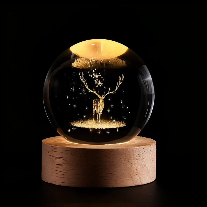 Astrophere - Lampe Décorative Sphérique Avec Socle Renne
