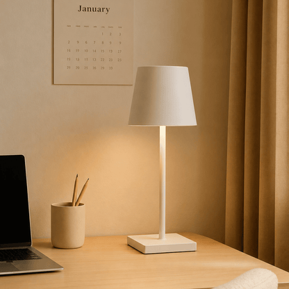 Élyntar | Lampe Sans Fil Rechargeable – Design Moderne et Éclairage Tactile Blanc