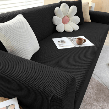 Canapélix - Housse De Canapé Extensible À Motif Jacquard Noir