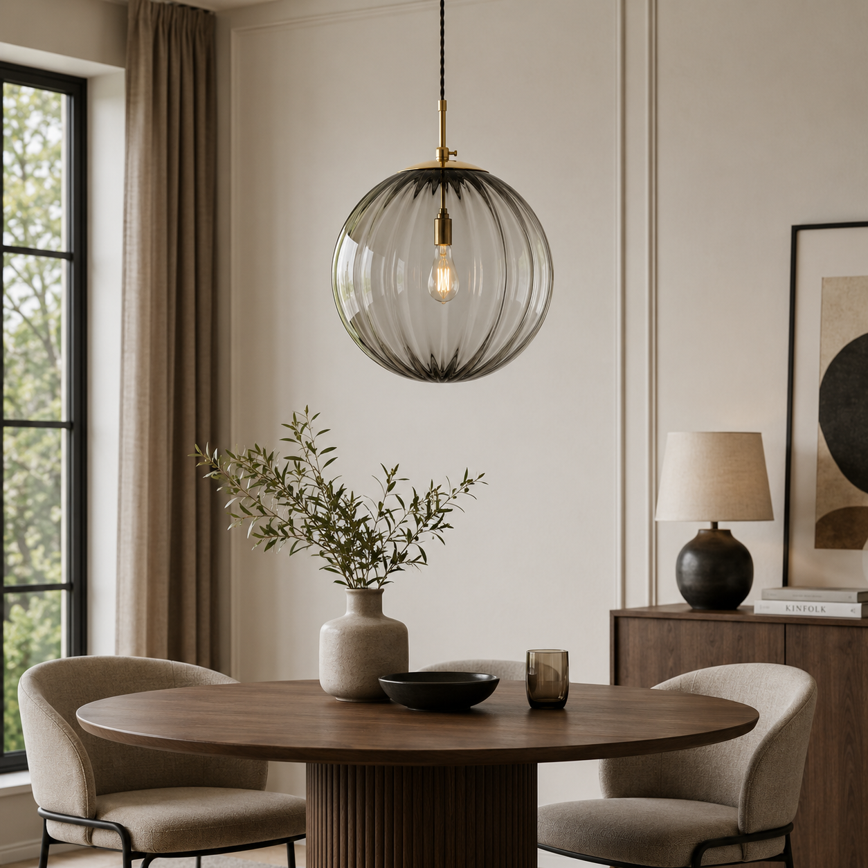 Cristalis | Plafonnier Moderne – Éclairage LED Uniforme & Élégant Gris fumé