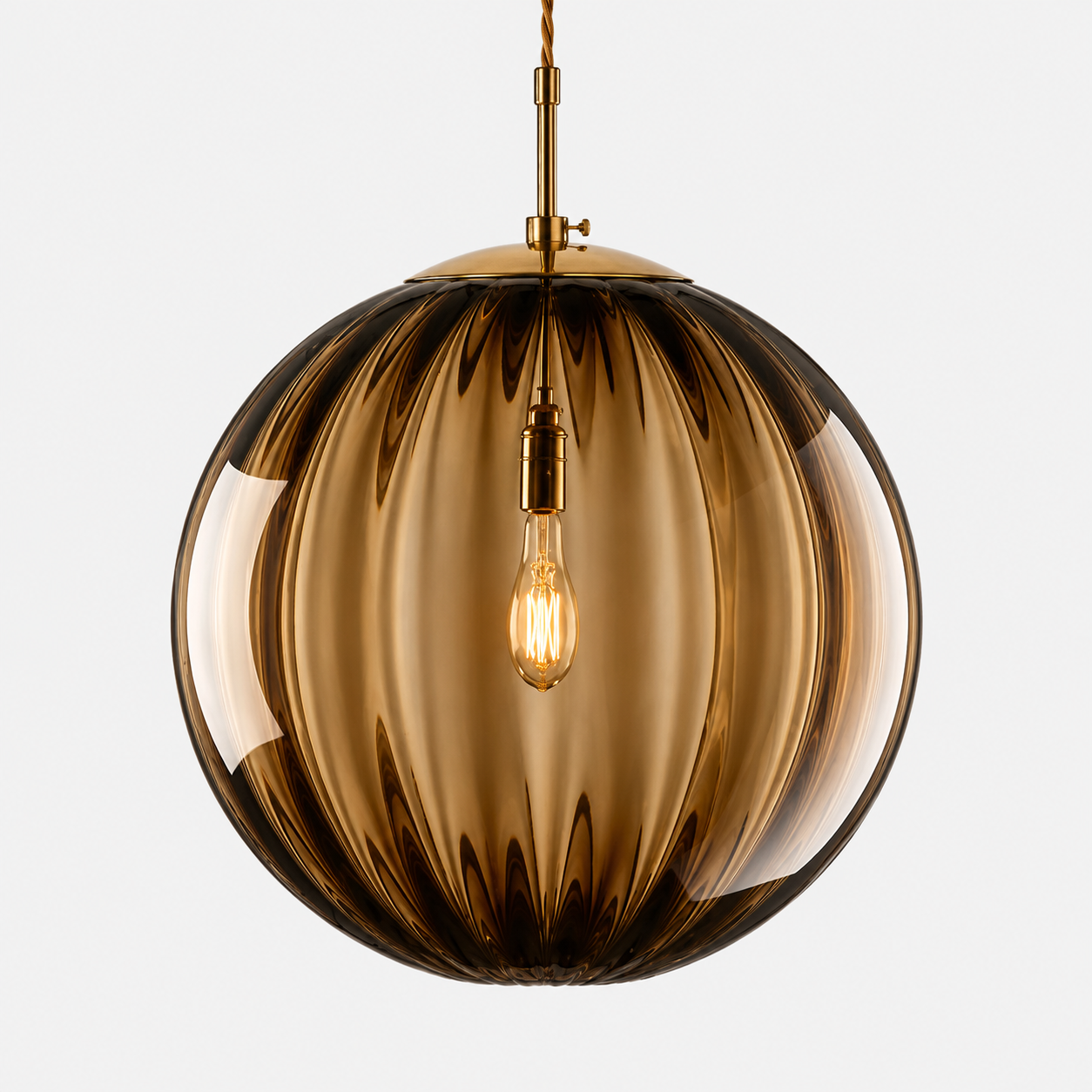 Cristalis | Plafonnier Moderne – Éclairage LED Uniforme & Élégant Marron