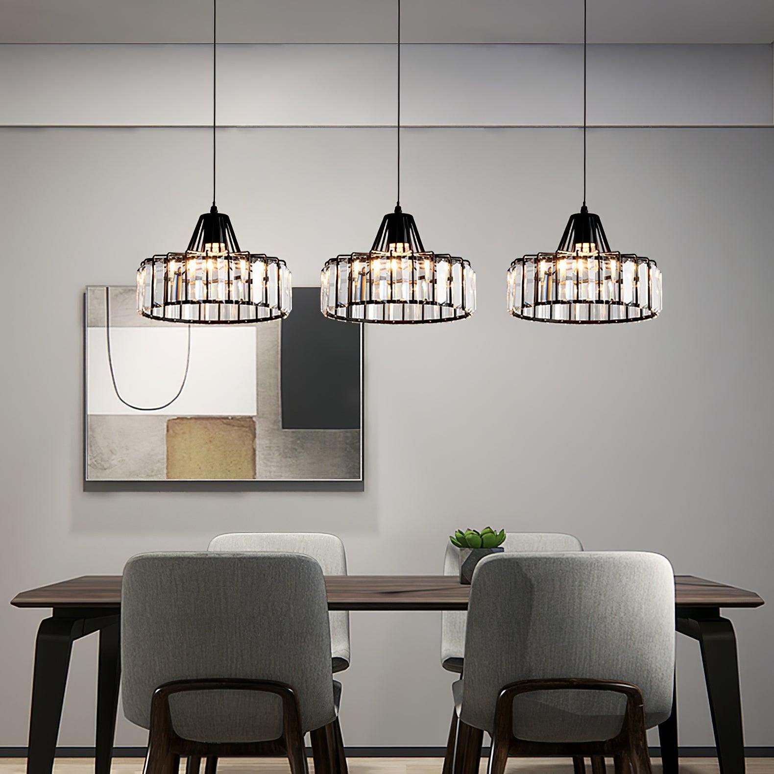 Orfina | Lampe Suspendue – Diffusion brillante abat jour cristal