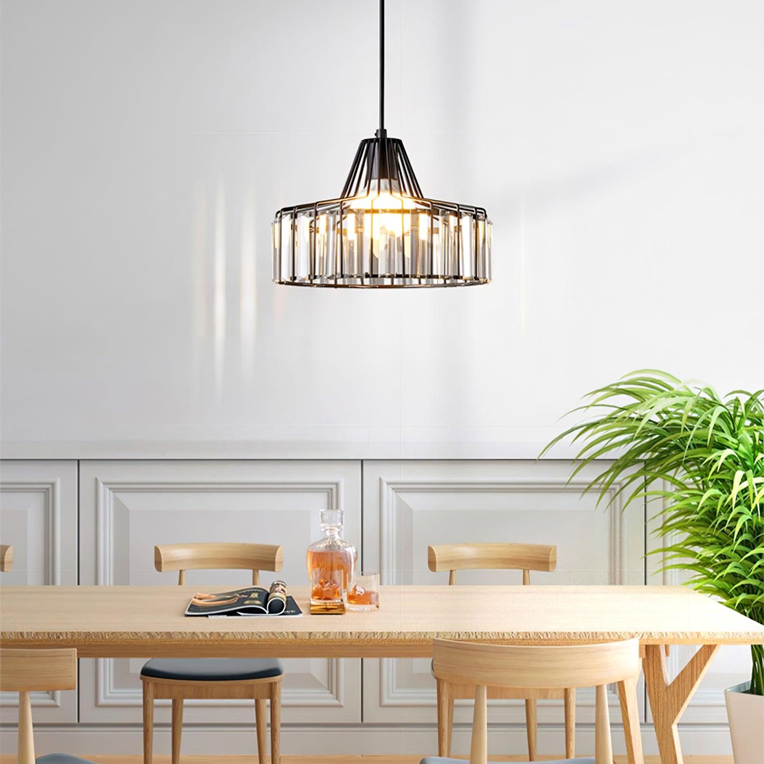 Orfina | Lampe Suspendue – Diffusion brillante abat jour cristal