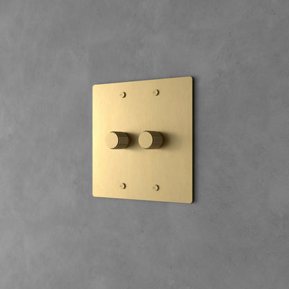 Dervan - Variateur De Lumière Mural Laiton 2 Touches Va-Et-Vient