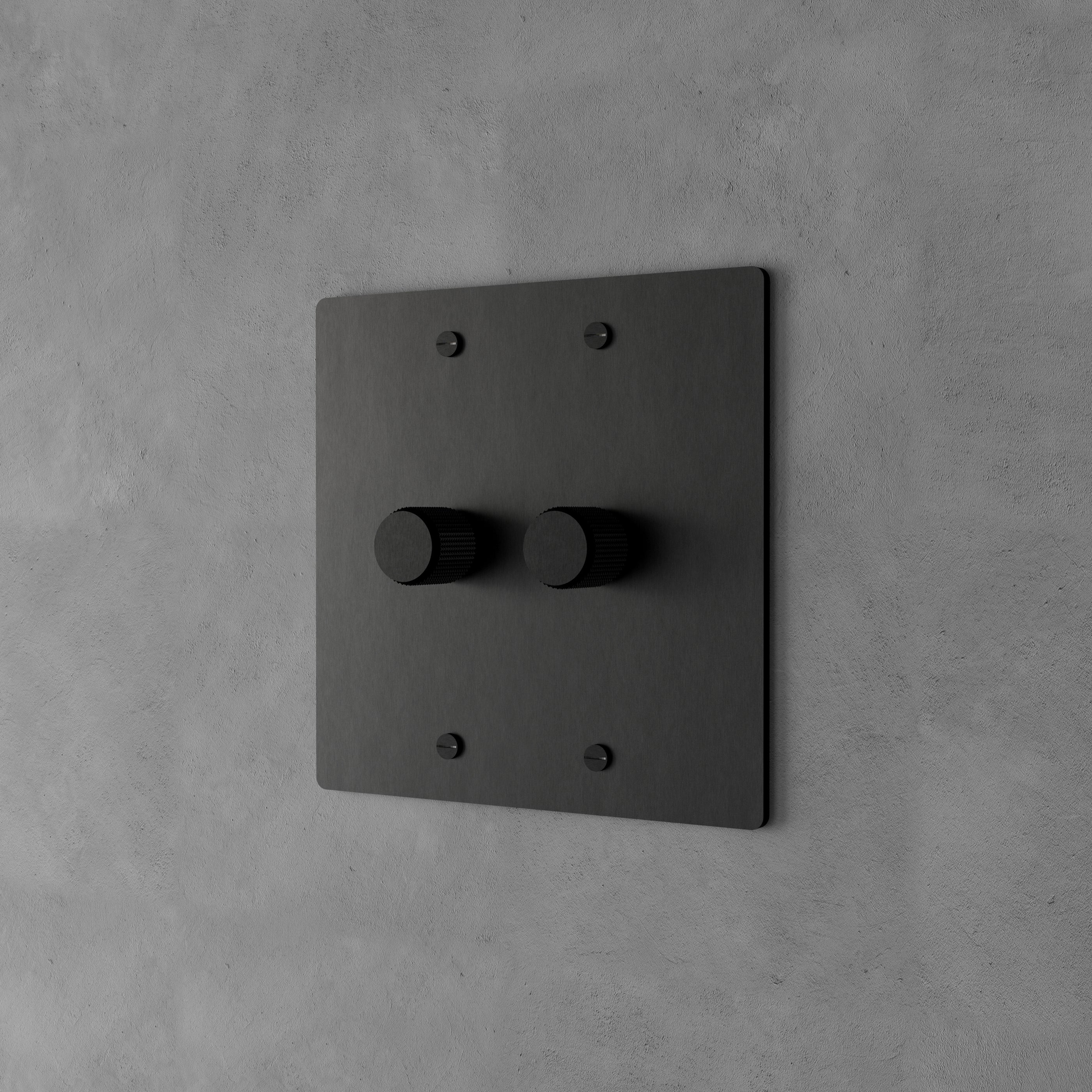 Dervan - Variateur De Lumière Mural Noir 2 Touches Va-Et-Vient